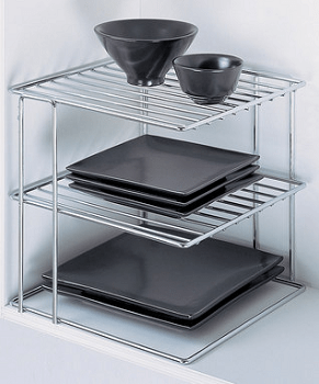 Chrome Three-Tier Corner Shelf