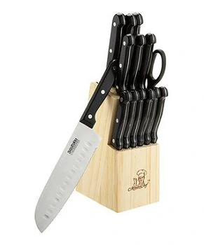 Black Stainless Steel 15-Piece Knife Block Set