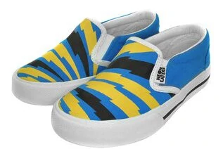 Blue & Yellow Bolts Slip-On Sneaker