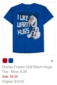 Disney Frozen Olaf Warm Hugs Tee - Boys 8-20