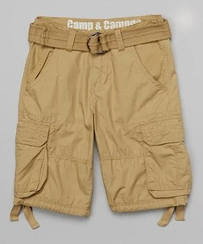 Khaki Belted Cargo Shorts - Boys