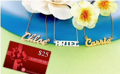 Monogram Necklace With a $25 Gift Card Only $26.99!!
