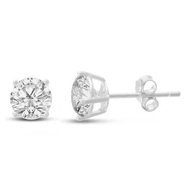 2CT DIAMOND SIZE CUBIC ZIRCONIA STUD EARRINGS