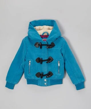 Blue Hooded Bomber Coat - Infant, Toddler & Girls