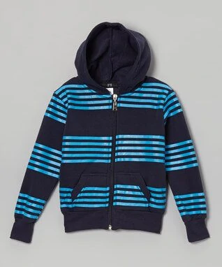 Blue Stripe Zip-Up Hoodie - Toddler