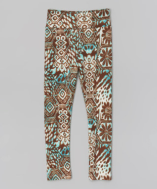 Brown & Jade Tribal Leggings