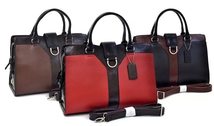 Dasein Symmetric 2-Tone Satchel with Silver Half-Ring Accent $39.99 Shipped!