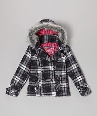 Jeanie Plaid Wool Hooded Coat - Infant, Toddler & Girls