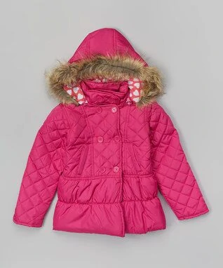 Raspberry Heart Puffer Coat - Infant, Toddler & Girls