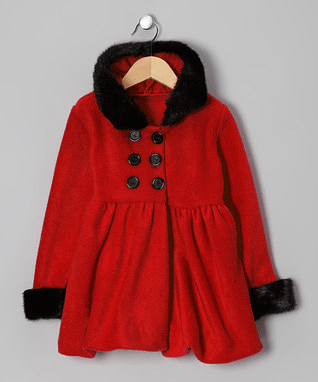 Red & Black Hooded Coat