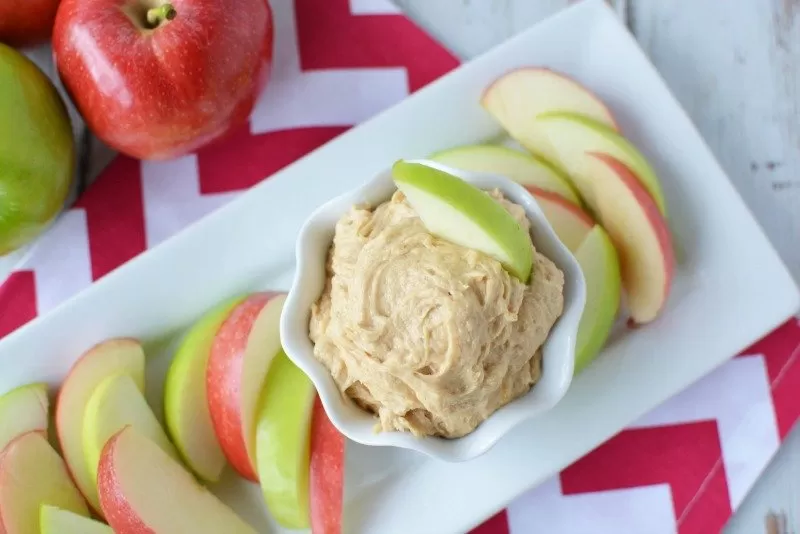 Creamy Peanut Butter Dip is a light & flavorful fruit dip