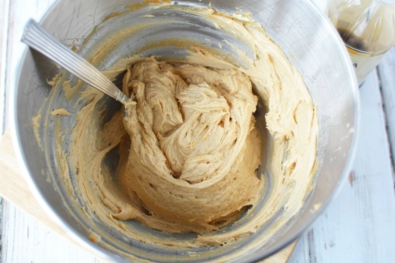 Mixing up creamy peanut butter dip