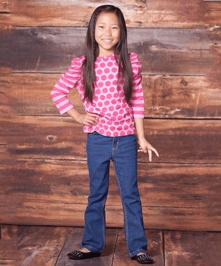 Pink Polka Dot Tee & Bootcut Jeans