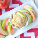 Creamy Peanut Butter Dip with Apples as Healthy Snack for kids