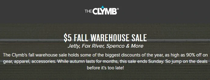 Big Warehouse Sale On The Clymb