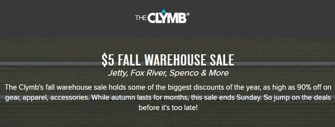 Big Warehouse Sale On The Clymb – $5 Sale!