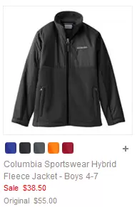 Columbia Sportswear Hybrid Fleece Jacket
