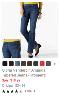 Gloria Vanderbilt Amanda Tapered Jeans