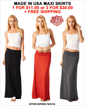 Made In USA Super Soft Maxi Skirts