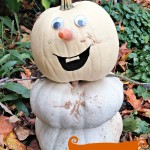 Make A Snowman (or Olaf) Using White Pumpkins this Fall!
