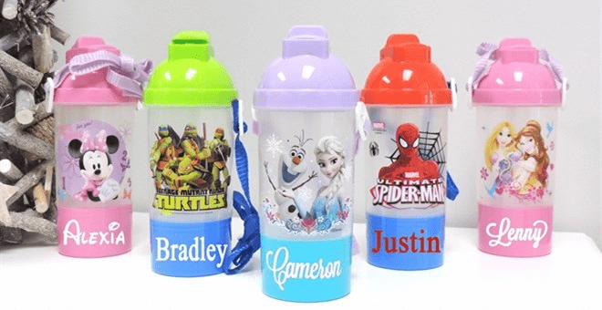 PERSONALIZED BOTTLES WITH SNACK HOLDER