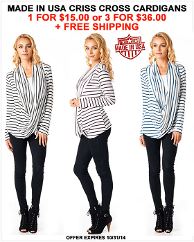 Stripe Criss Cross Cardigan