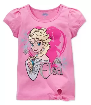 Disney Little Girls' Frozen Elsa Tie-Front Graphic Tee