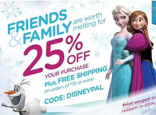 Disney Store Coupon Code Good For 25% OFF!