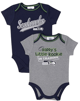Seattle Seahawks 2-pk. Daddy's Little Rookie Bodysuits