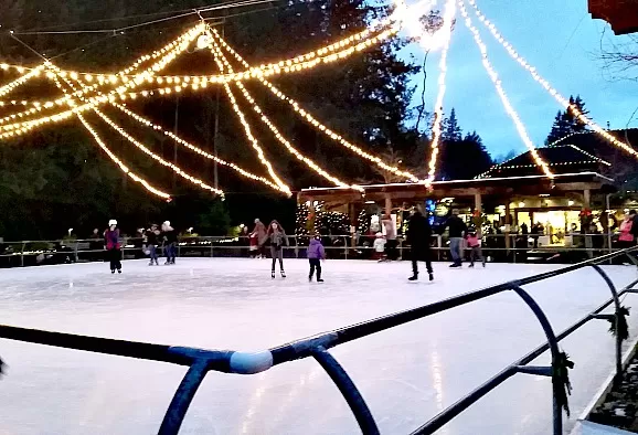 Butchart Gardens Ice Skating at Christmas