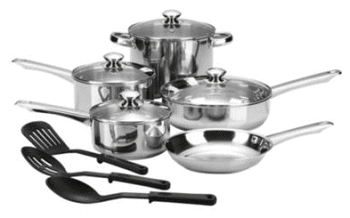 Cooks 12-pc. Essential Stainless Steel Cookware Set