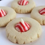 These Peppermint Kiss Cookies are so easy yet so festive & fun for a Christmas holiday party.