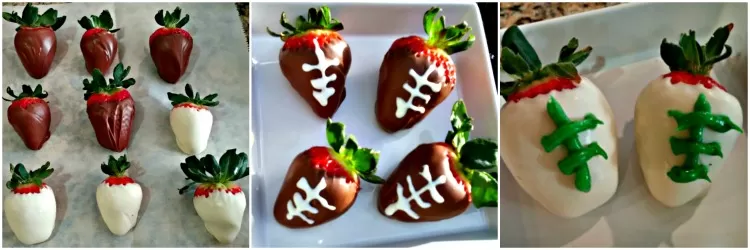 Chocolate Dipped Strawberry Footballs