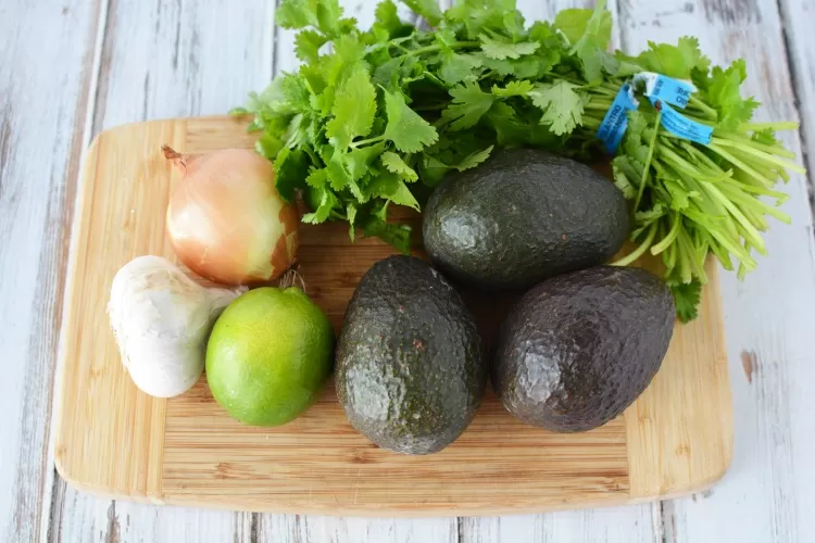 Ingredients for guacamole recipe