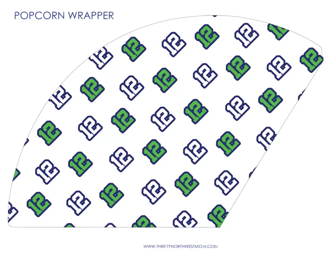 Free Seahawks Popcorn Printable with 12's