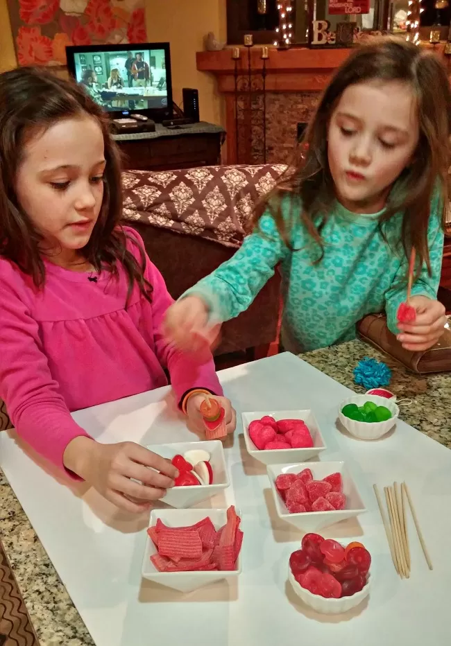 Candy Kabob Kids Making Them