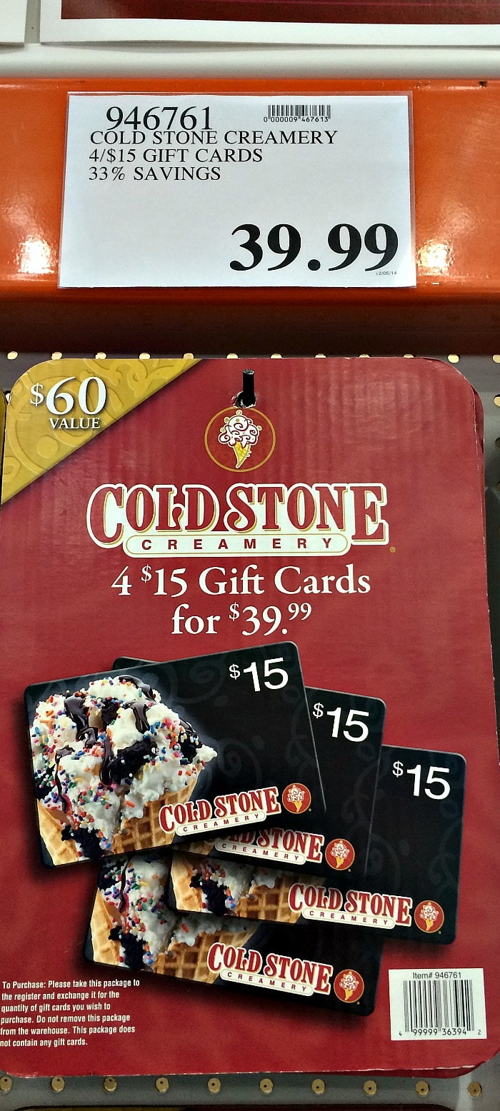Coldstone Creamery Discount Gift Cards