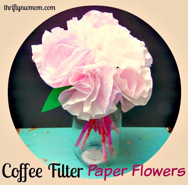 Paper Flowers Made from Coffee Filters Easy Last Minute Valentines