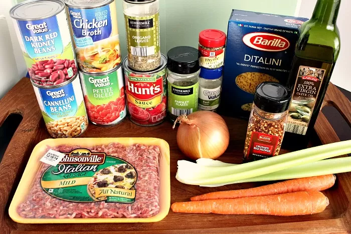 Ingredients for Copycat Pasta e Fagioli Soup