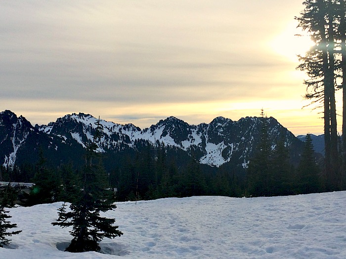 Mountain Views from Mt Rainier Snowshoe Trip