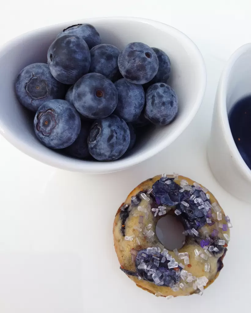 Baked blueberry donuts