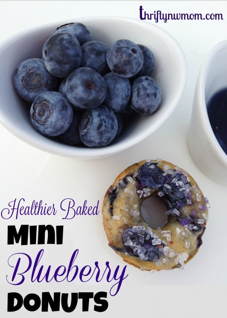 This is a delicious & healthier version of blueberry doughnuts. These donuts are baked, not fried, for a sweet treat for breakfast!