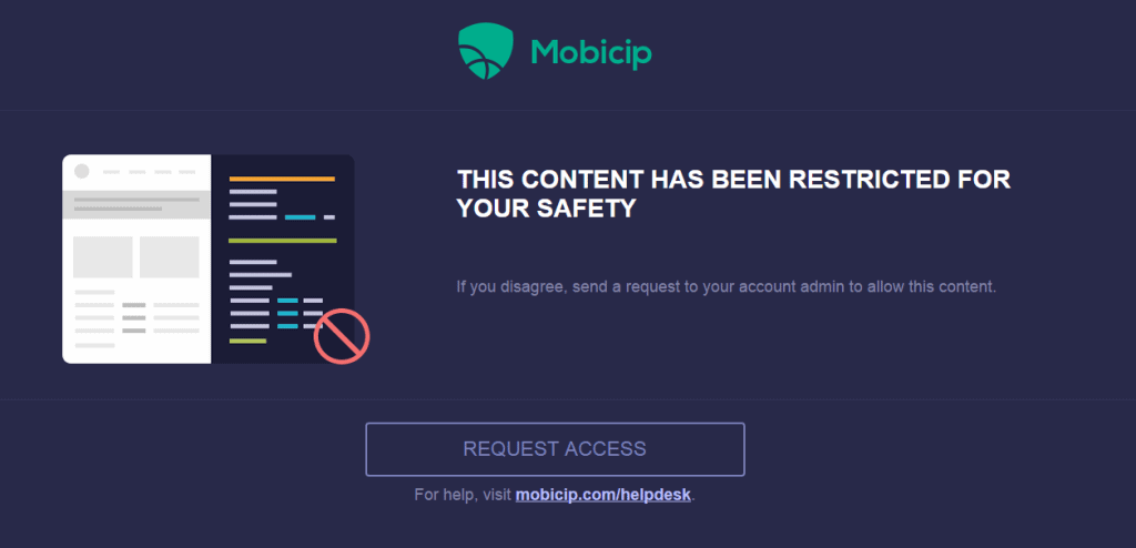 Mobicip restricted site notice