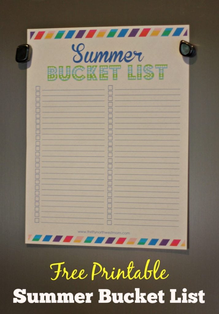 Summer Bucket List Activity + Free Printable