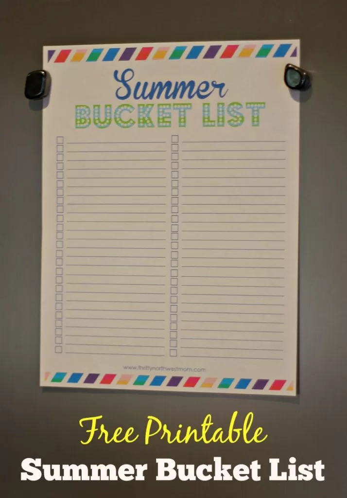 Summer Bucket List Activity + Free Printable