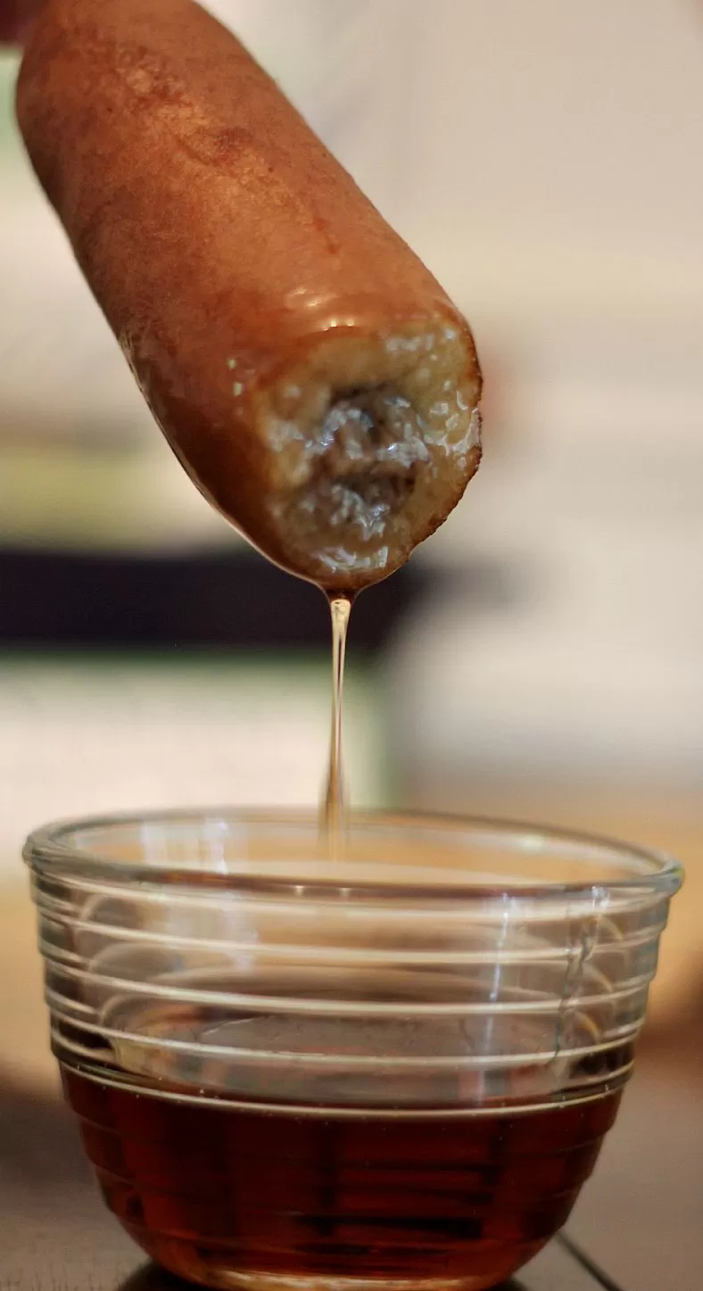Jimmy Dean Pancakes & Sausage on a Stick with Syrup