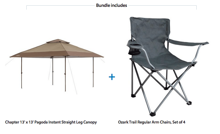 13′ by 13 ‘ Pagoda Instant Canopy with 4 Chairs – $129!