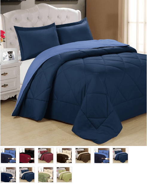 Peach Skin Reversible Comforter Set 3 Piece $24.99