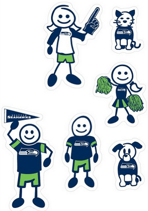 NFL Seattle Seahawks Spirit Family Window Decals