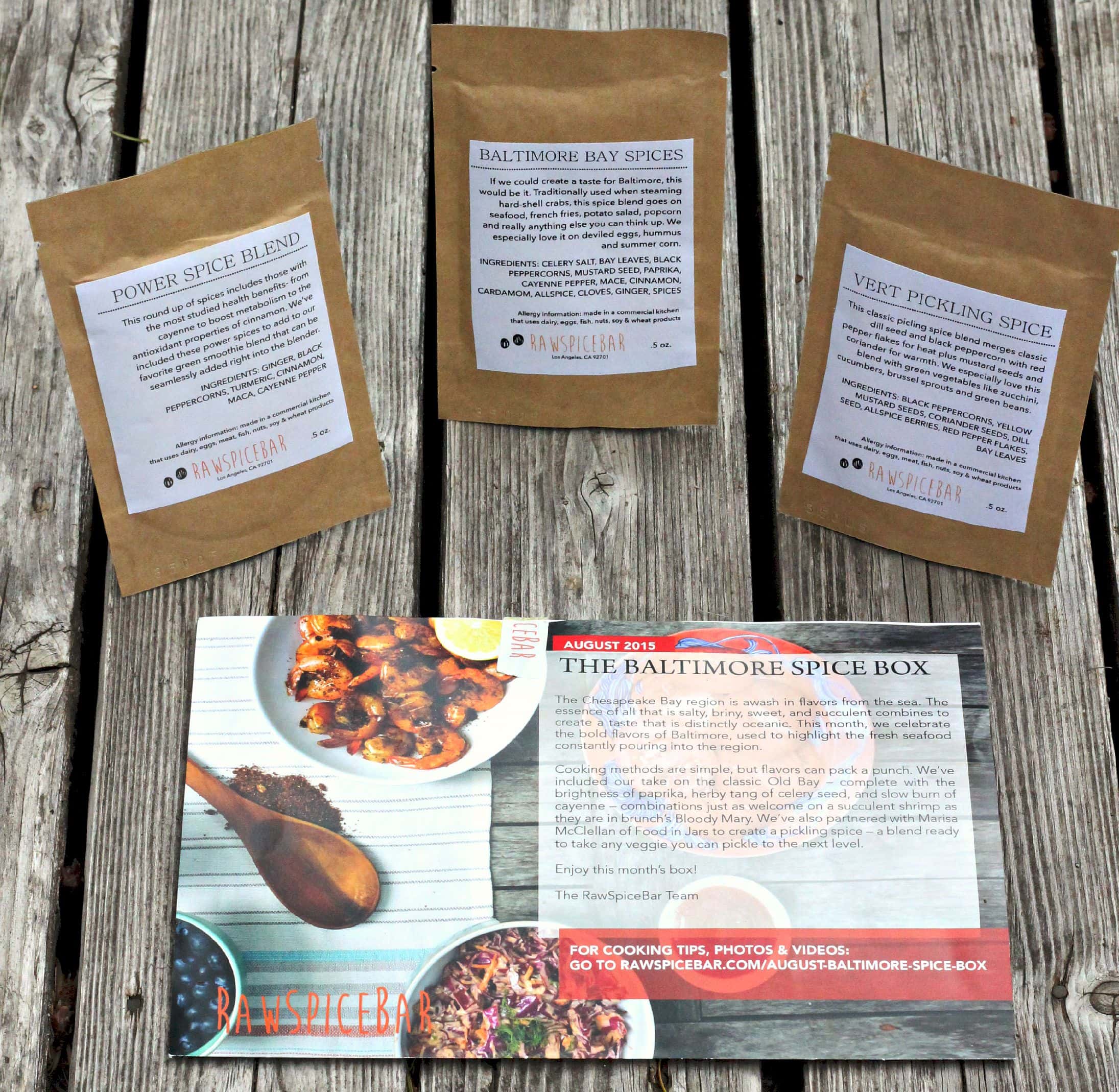 RawSpiceBar Spice Blend Packets and Recipe Info